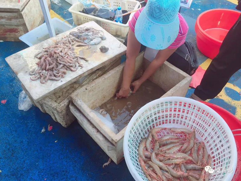 开海后的青岛积米崖海鲜市场